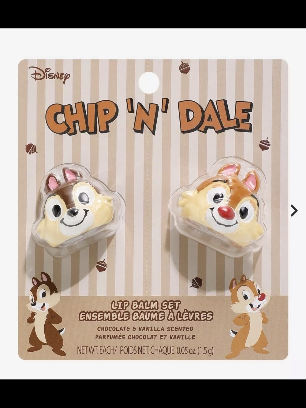 Disney Chip 'n' Dale Character Lip Balm Duo - Brown & Cream